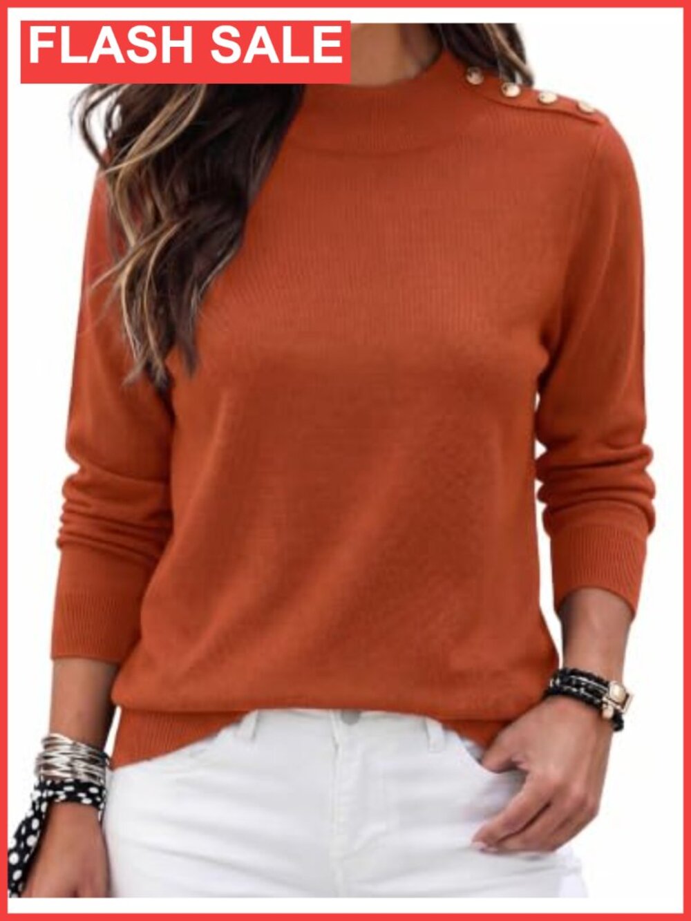 Women's Mock Neck Turtleneck Pullover Sweater Long Sleeve Knit Top